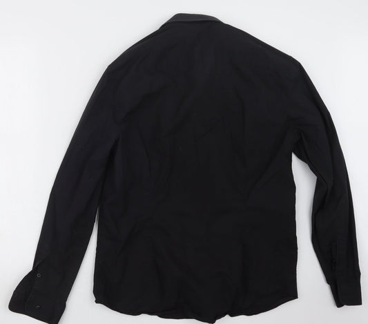 River Island Mens Black    Button-Up Size 16.5