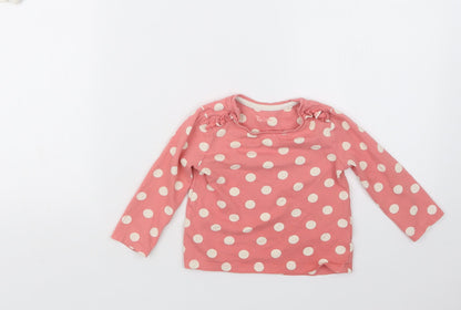 TU Girls Pink Polka Dot  Basic T-Shirt Size 12-18 Months