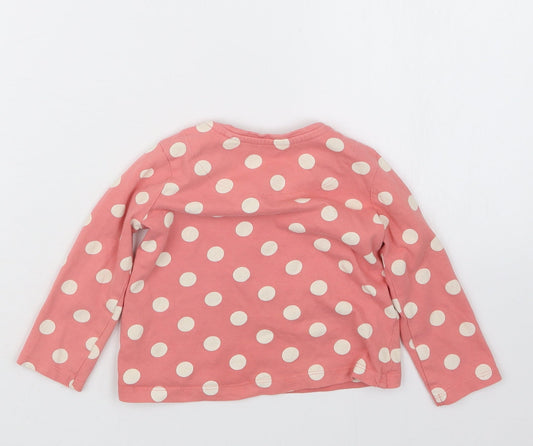 TU Girls Pink Polka Dot  Basic T-Shirt Size 12-18 Months