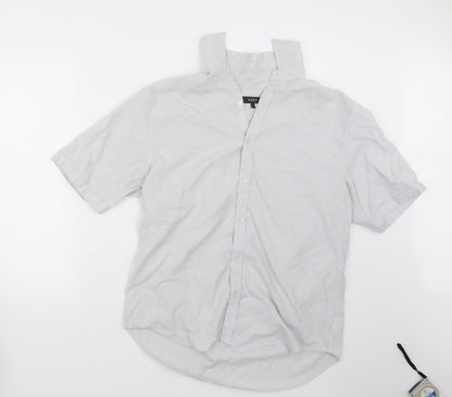 Mens UK Size L NEXT Grey  Button-Up Short Sleeve Casual Shirt