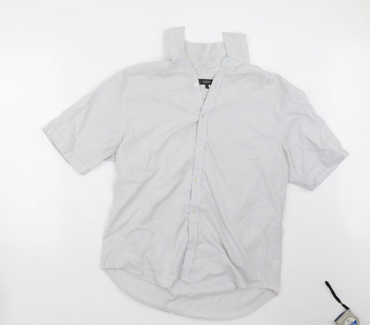 Mens UK Size L NEXT Grey  Button-Up Short Sleeve Casual Shirt