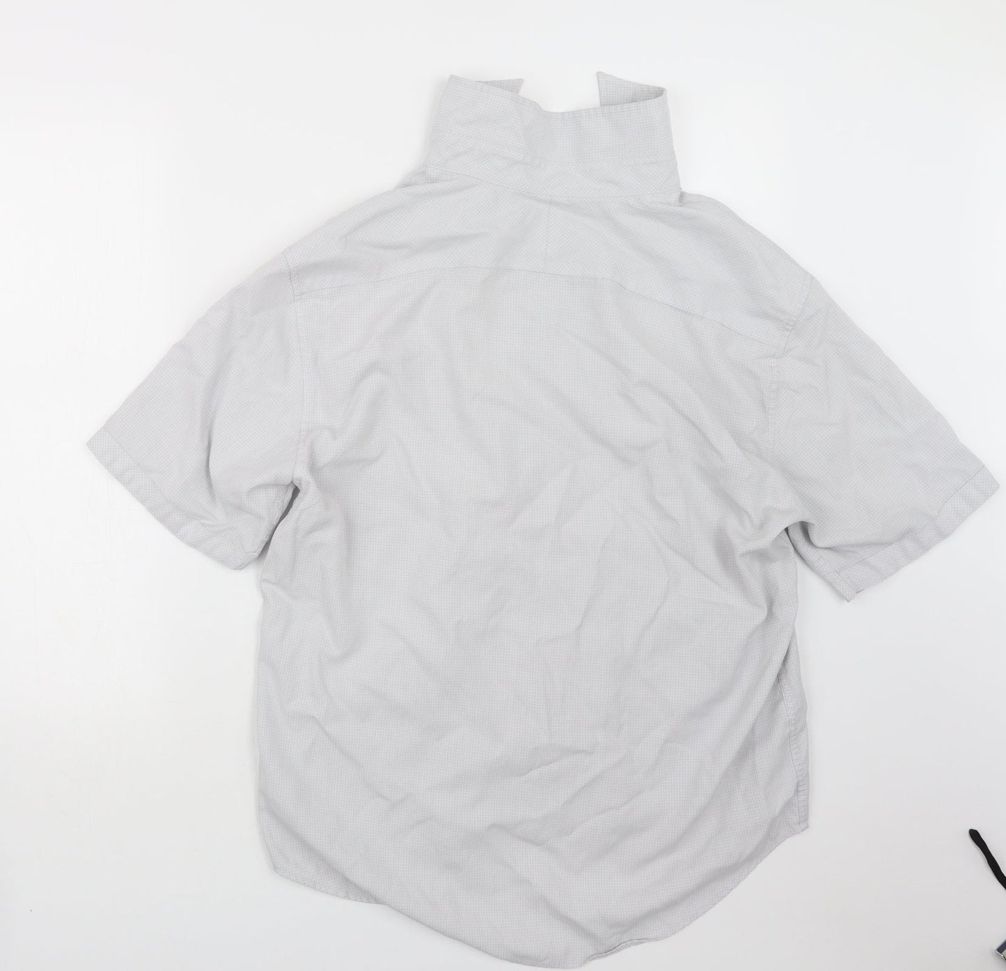 Mens UK Size L NEXT Grey  Button-Up Short Sleeve Casual Shirt