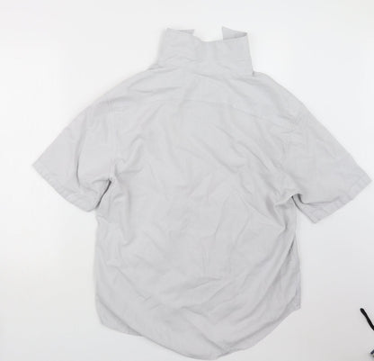 Mens UK Size L NEXT Grey  Button-Up Short Sleeve Casual Shirt