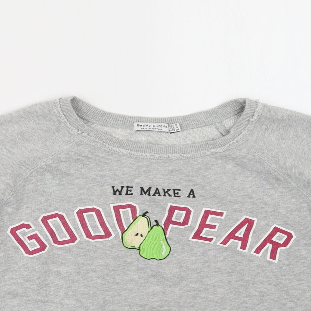 Bershka Womens Grey   Pullover Jumper Size S