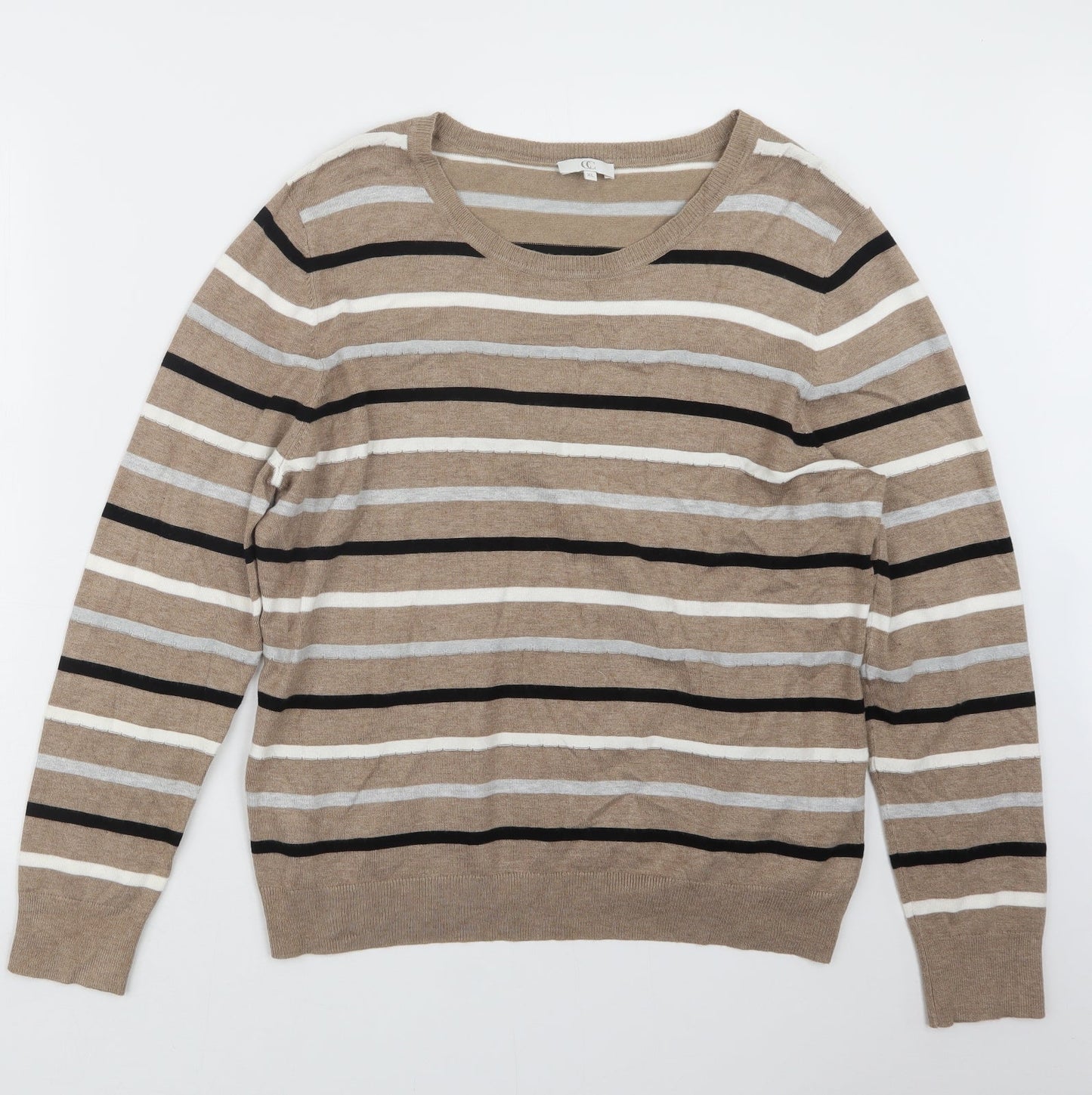 Womens UK Size XL CC Beige Pullover Jumper