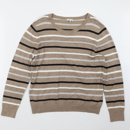 Womens UK Size XL CC Beige Pullover Jumper