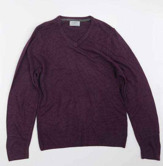 Marks and Spencer Mens Purple  Knit Pullover Jumper Size M