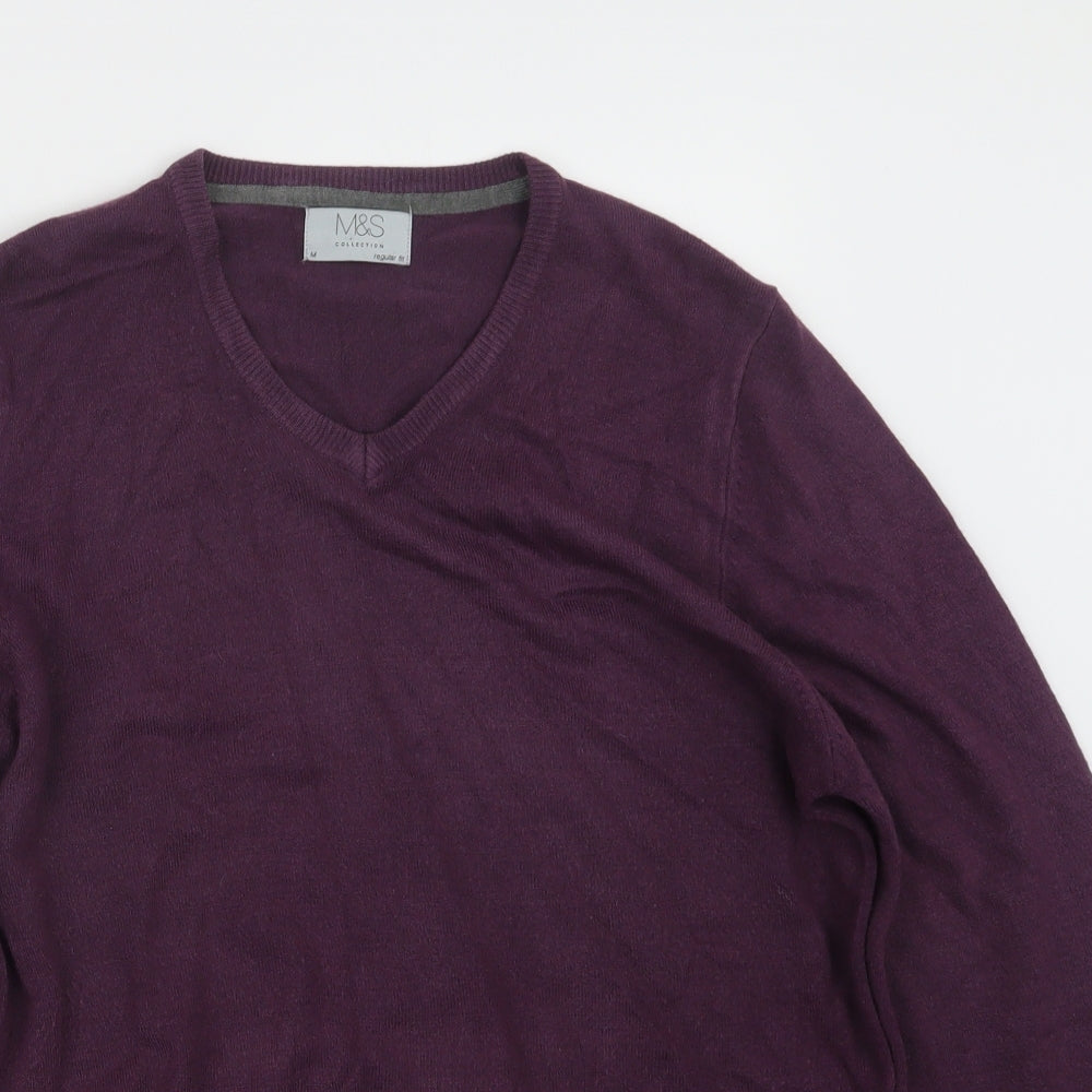 Marks and Spencer Mens Purple  Knit Pullover Jumper Size M