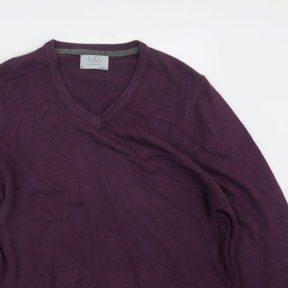 Marks and Spencer Mens Purple  Knit Pullover Jumper Size M