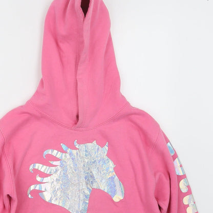 Awdis Girls Pink   Pullover Hoodie Size 9-10 Years