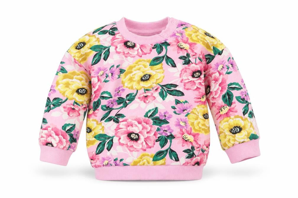 Nutmeg Girls Pink Floral  Pullover Jumper Size 0-3 Months