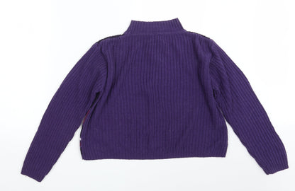 Classic Essentials Womens Purple Striped  Pullover Jumper One Size