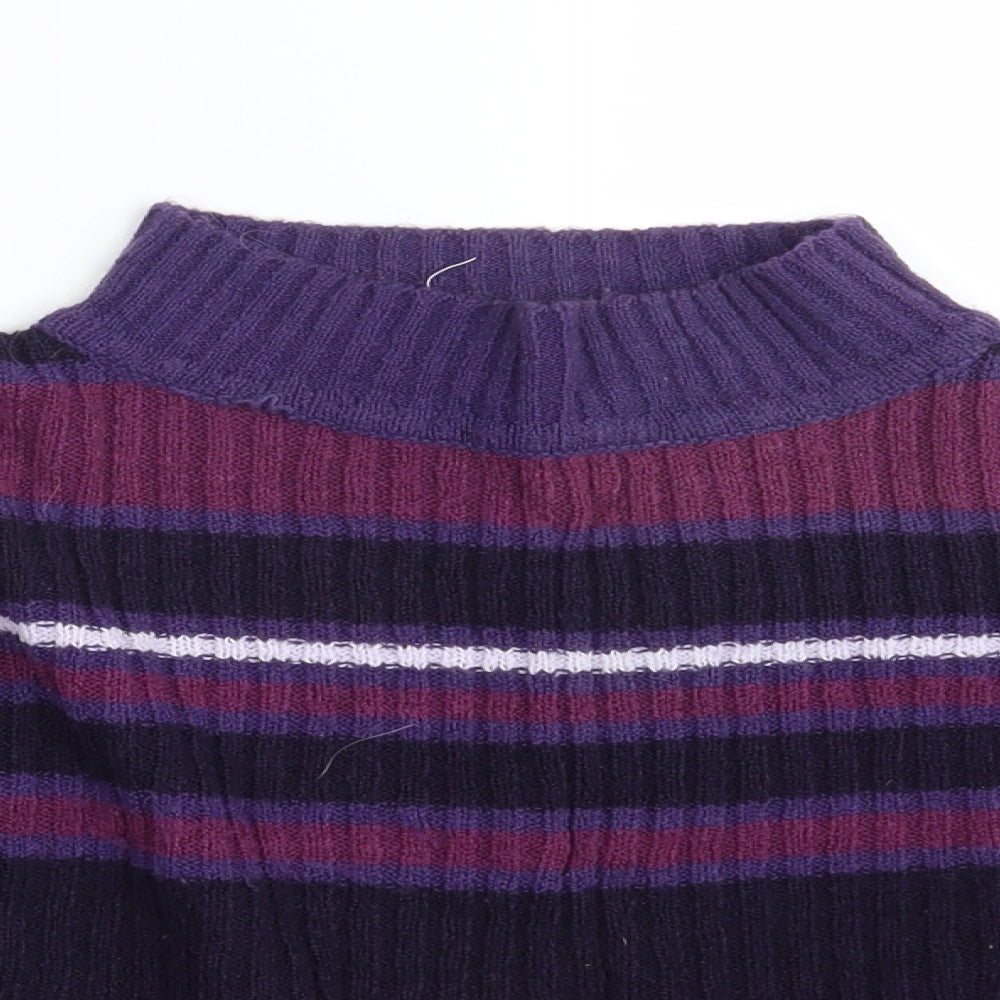Classic Essentials Womens Purple Striped  Pullover Jumper One Size