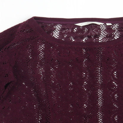 New Look Womens Purple Floral  Pullover Jumper Size 8