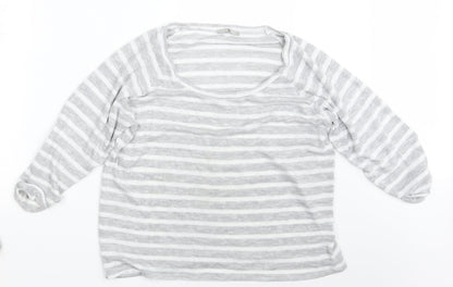 TU Womens Grey Striped  Pullover Sweatshirt Size 14