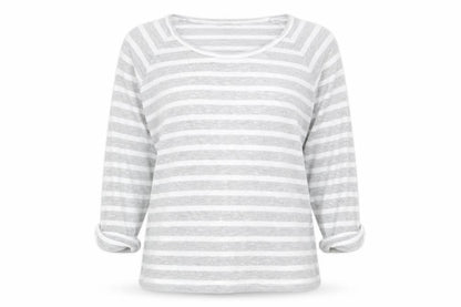 Tu Womens Grey Striped  Pullover Sweatshirt Size 14
