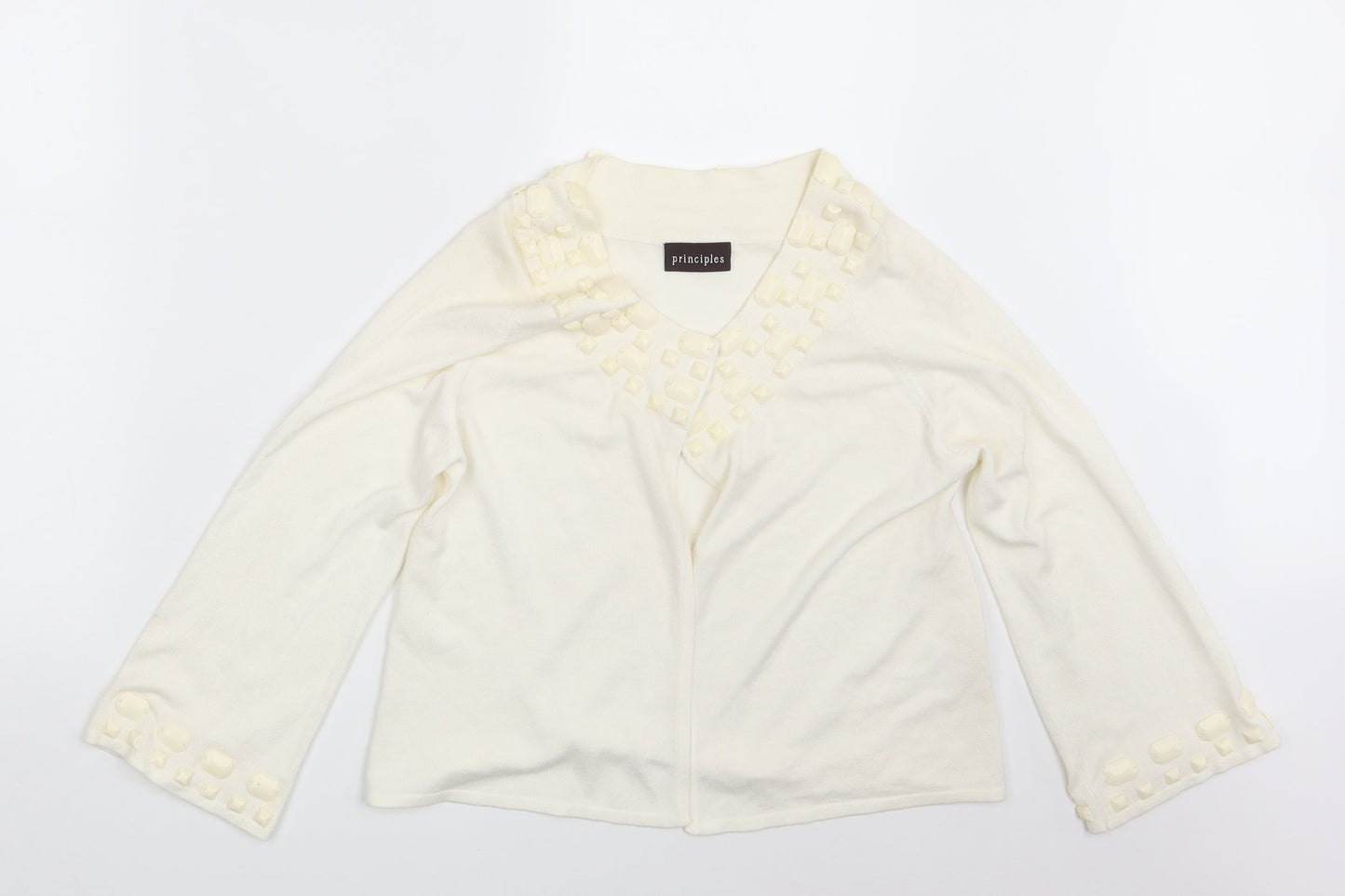 Womens UK Size 12 Principles Ivory Cardigan Jumper