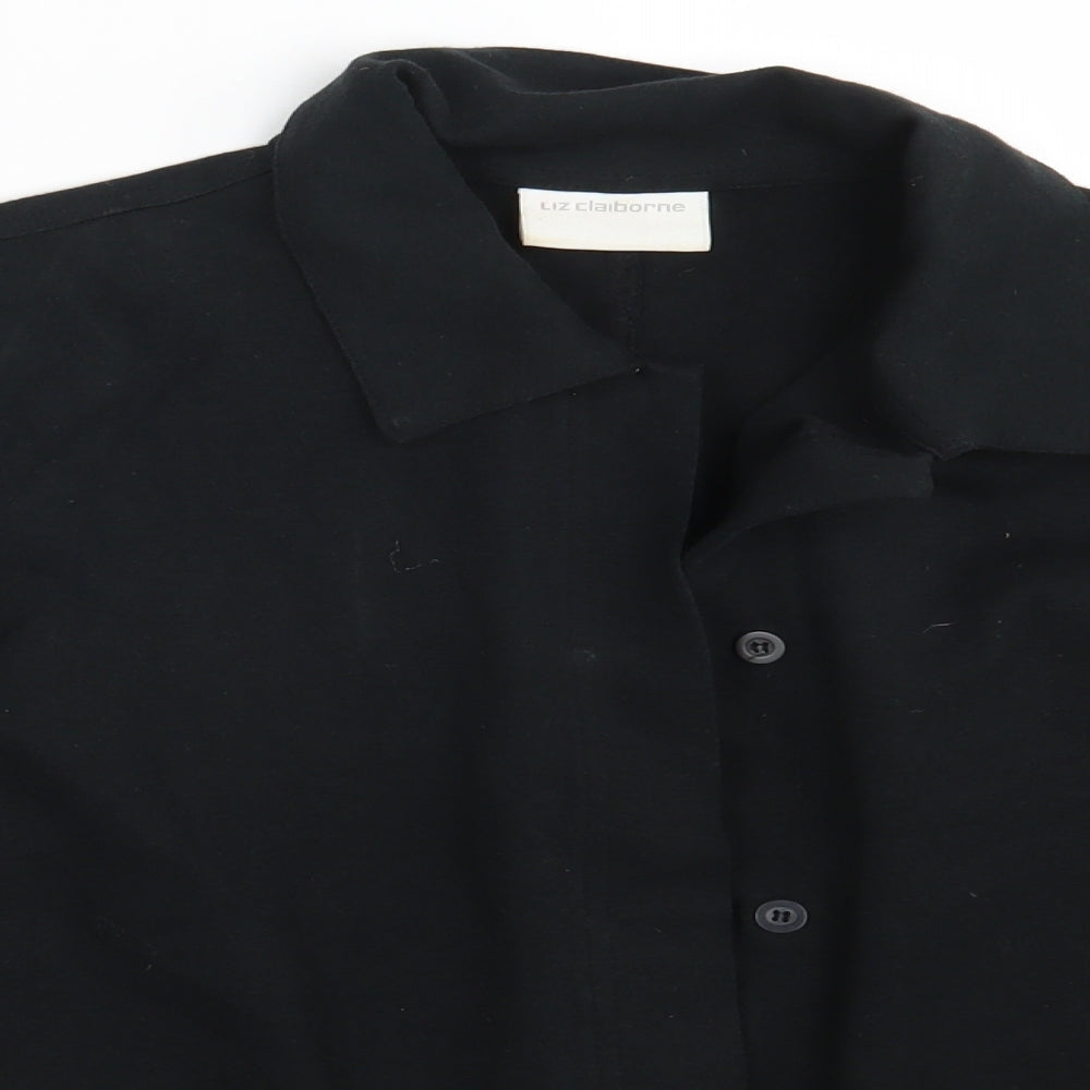 Liz Claiborne Womens Black  Rayon Jacket Blazer Size S