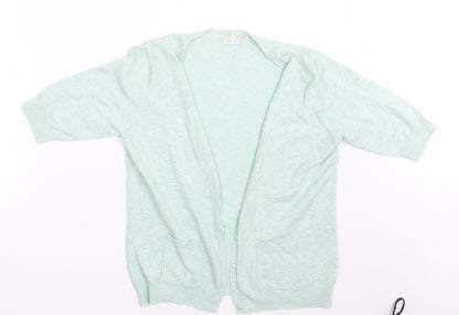 Womens UK Size 16 Berkertex Green Cardigan Jumper