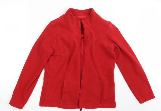 Womens UK Size 14 BHS Red Full Zip Jumper
