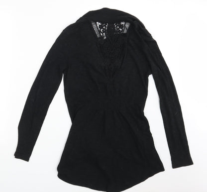Eyeshadow Womens Black Floral  Cardigan Jumper Size M