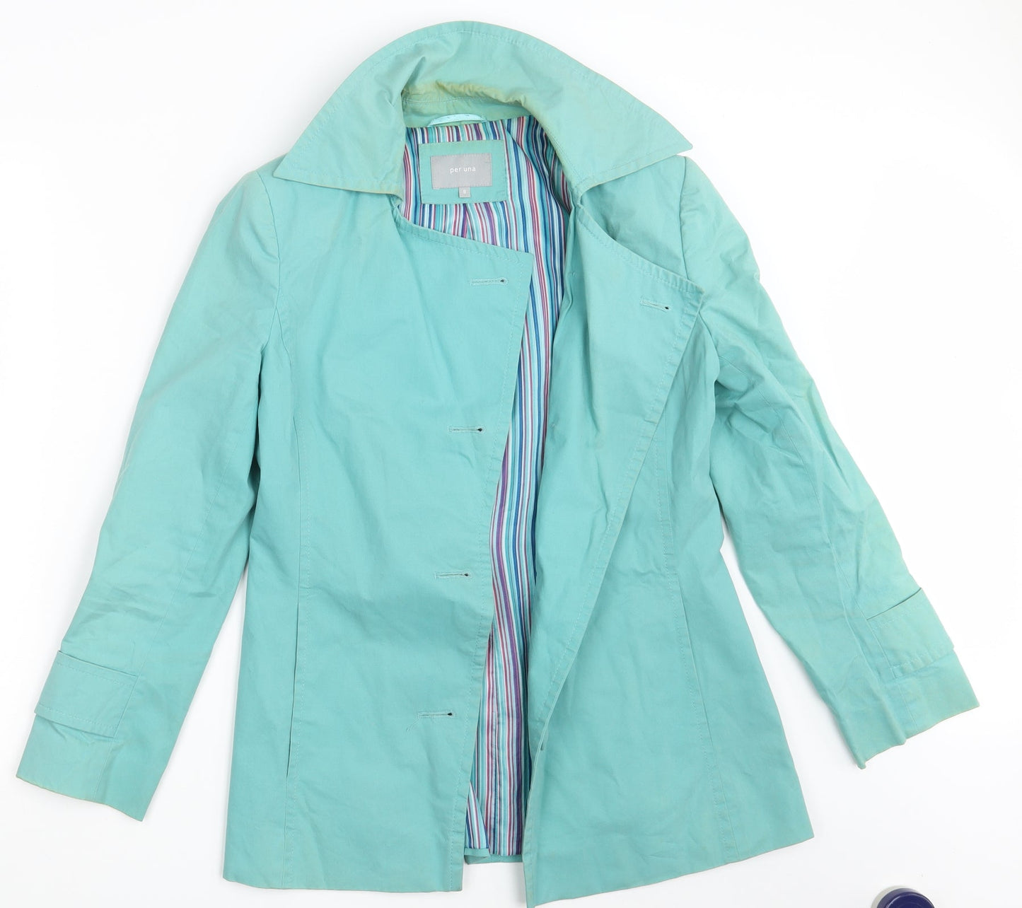 Womens UK Size 8 Per Una Green Trench Coat