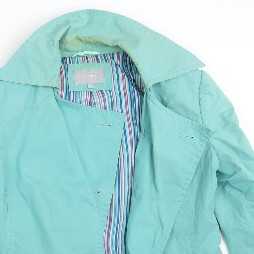 Womens UK Size 8 Per Una Green Trench Coat
