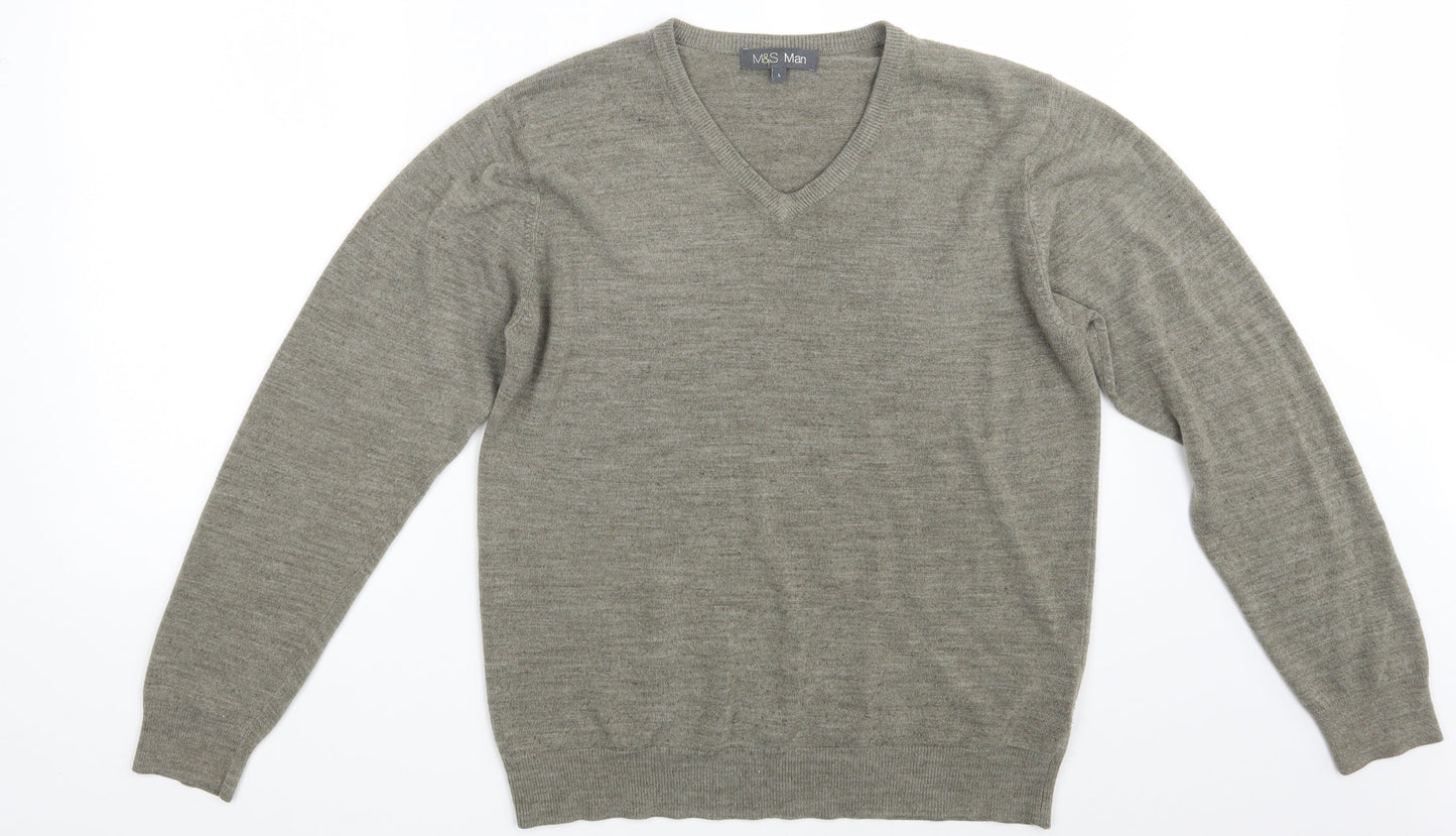 Mens UK Size L M&S Grey Pullover Sweatshirt