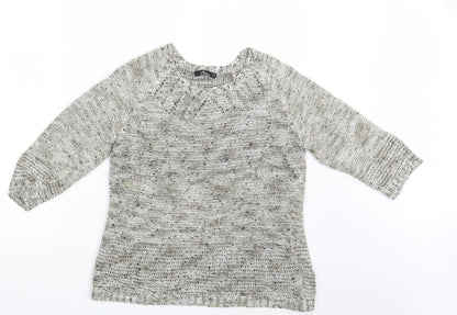 BM Collection Womens Beige   Pullover Jumper Size M
