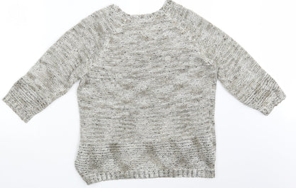 BM Collection Womens Beige   Pullover Jumper Size M