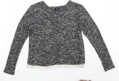 New Look Girls Black   Pullover Sweatshirt Size 12-13 Years