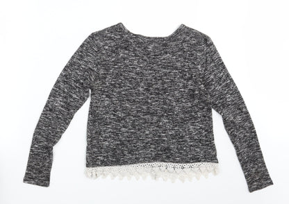 New Look Girls Black   Pullover Sweatshirt Size 12-13 Years