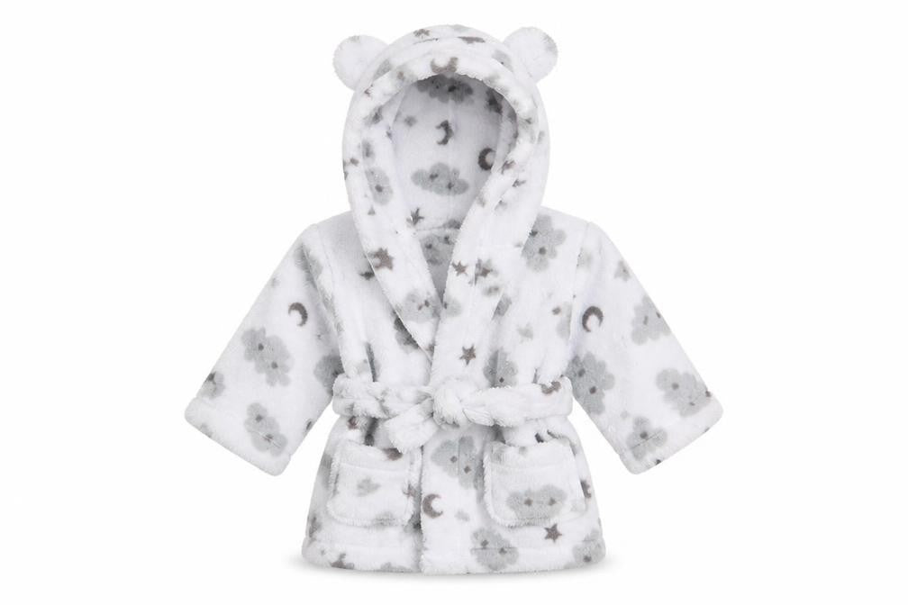 Studio Girls White Solid  Babydoll Robe Size 6-9 Months  - EMMIE