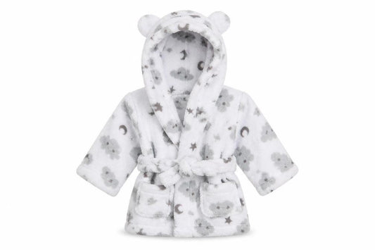Studio Girls White Solid  Babydoll Robe Size 6-9 Months  - EMMIE