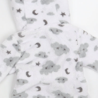 Studio Girls White Solid  Babydoll Robe Size 6-9 Months  - EMMIE