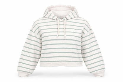 Primark Womens White Striped  Pullover Hoodie Size 12