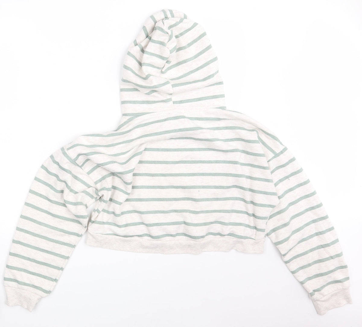 Primark Womens White Striped  Pullover Hoodie Size 12