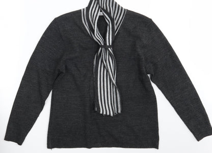 Womens UK Size L Pure & Natural Grey Pullover Jumper
