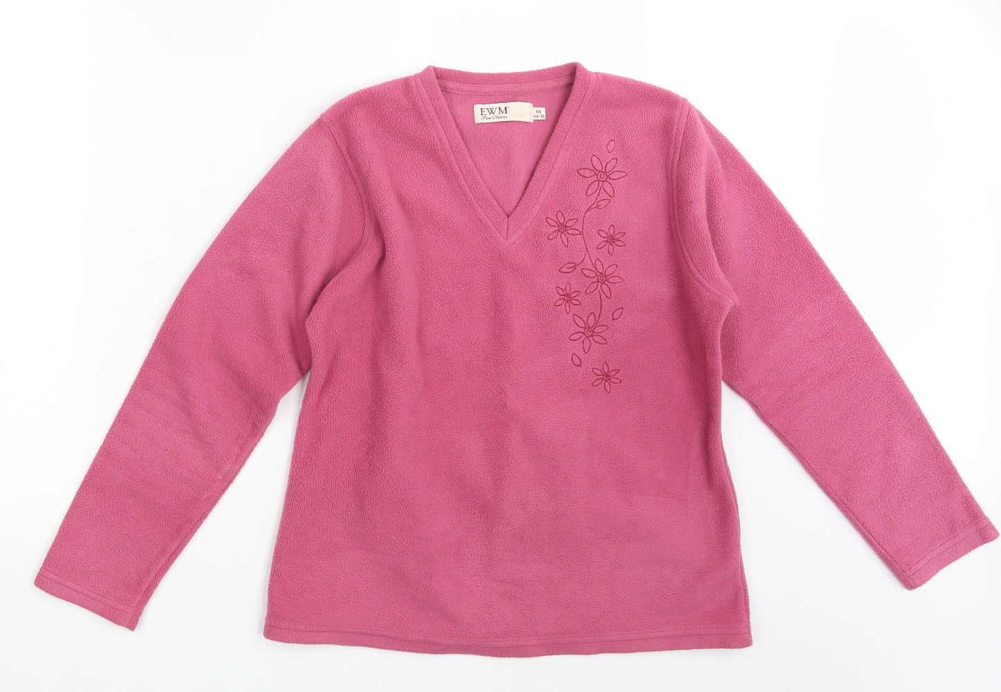 EWM Womens Pink Floral  Pullover Jumper Size 14
