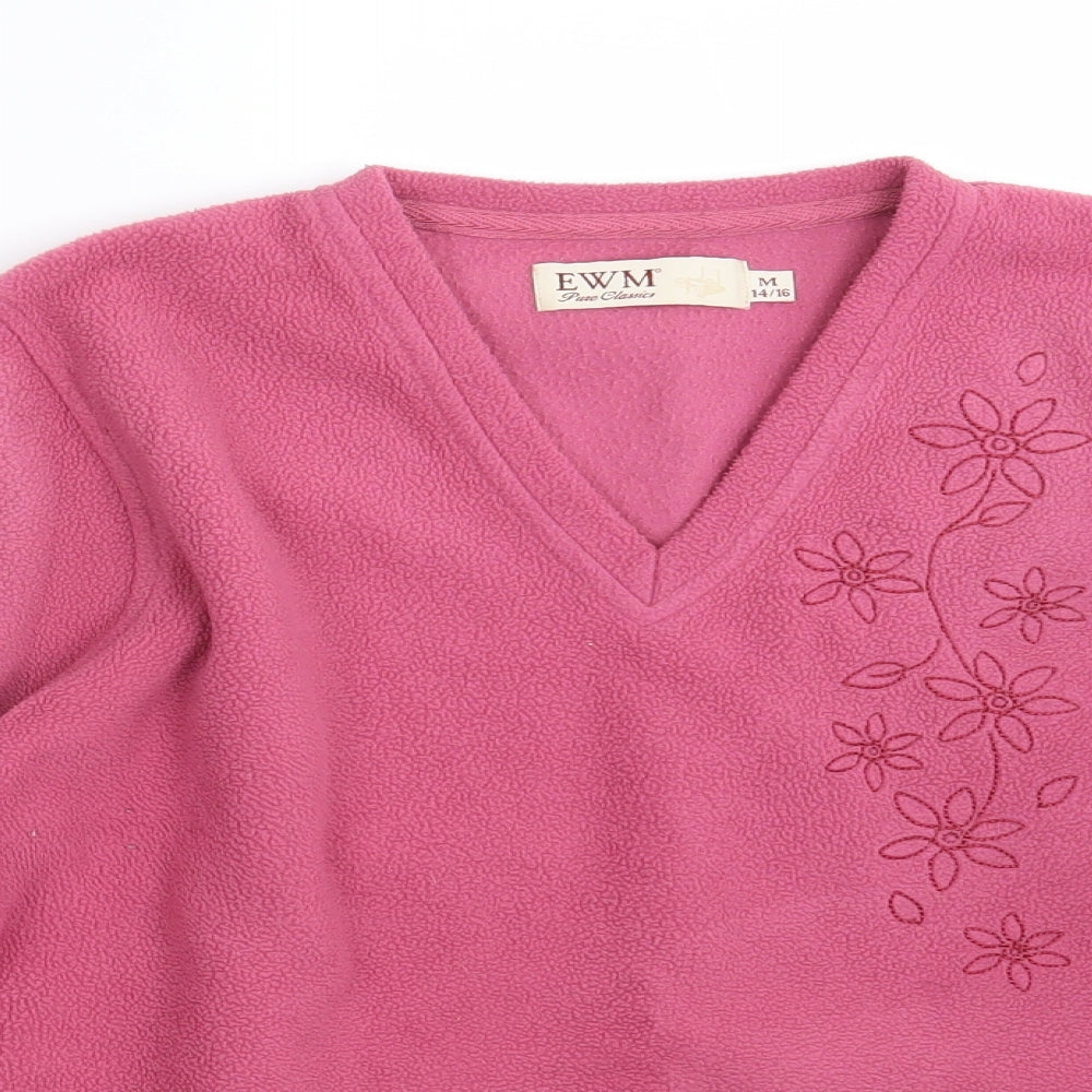 EWM Womens Pink Floral  Pullover Jumper Size 14
