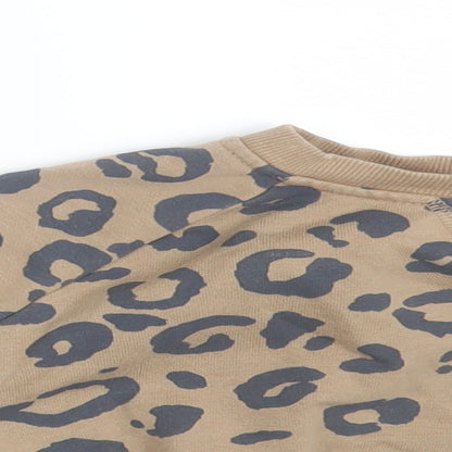 George Girls Brown Animal Print  Pullover Jumper Size 2-3 Years