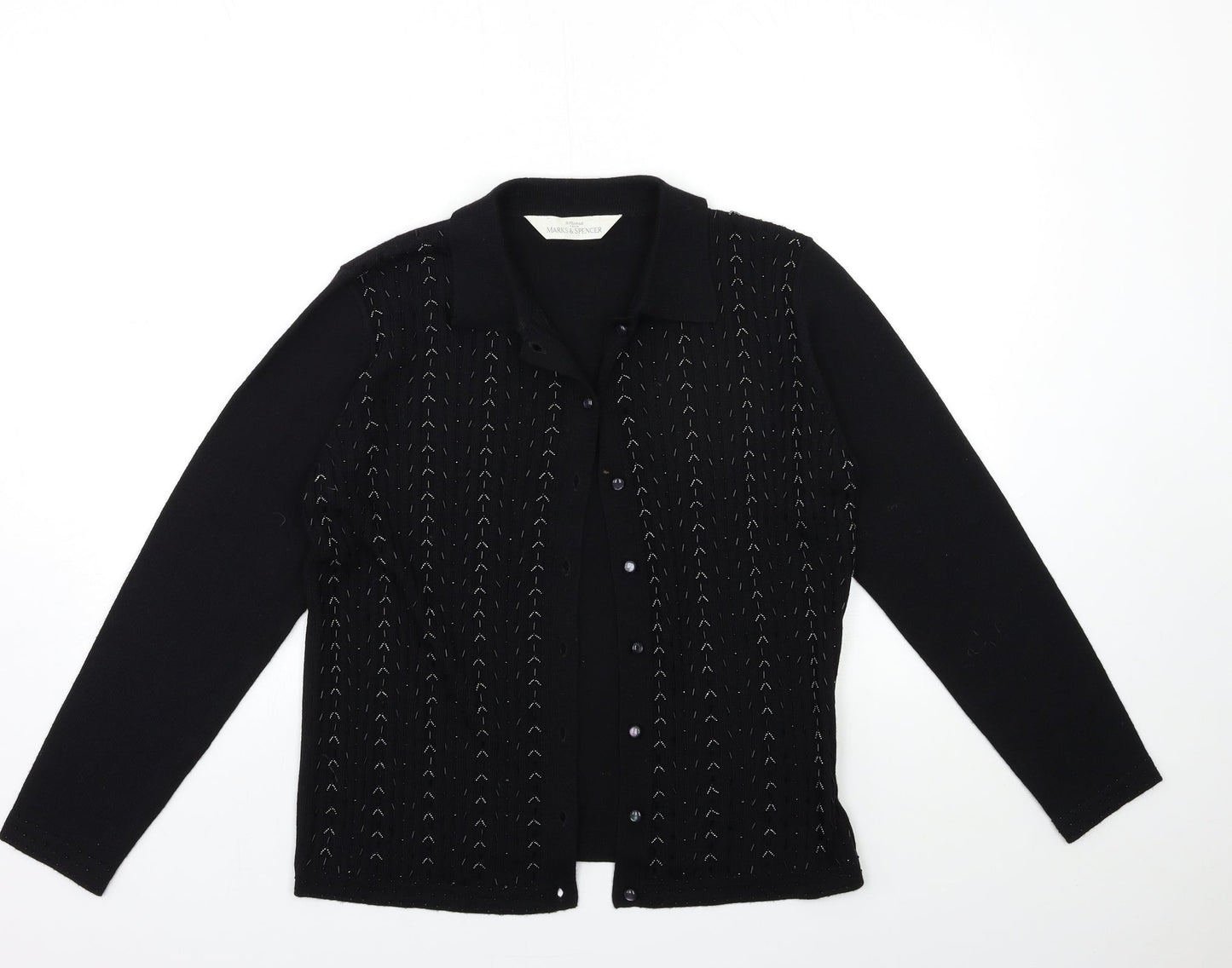 Womens UK Size 14 Marks and Spencer Black Cape Jumper
