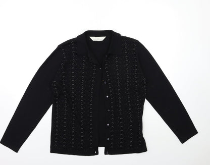 Womens UK Size 14 Marks and Spencer Black Cape Jumper
