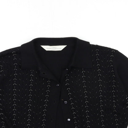 Womens UK Size 14 Marks and Spencer Black Cape Jumper