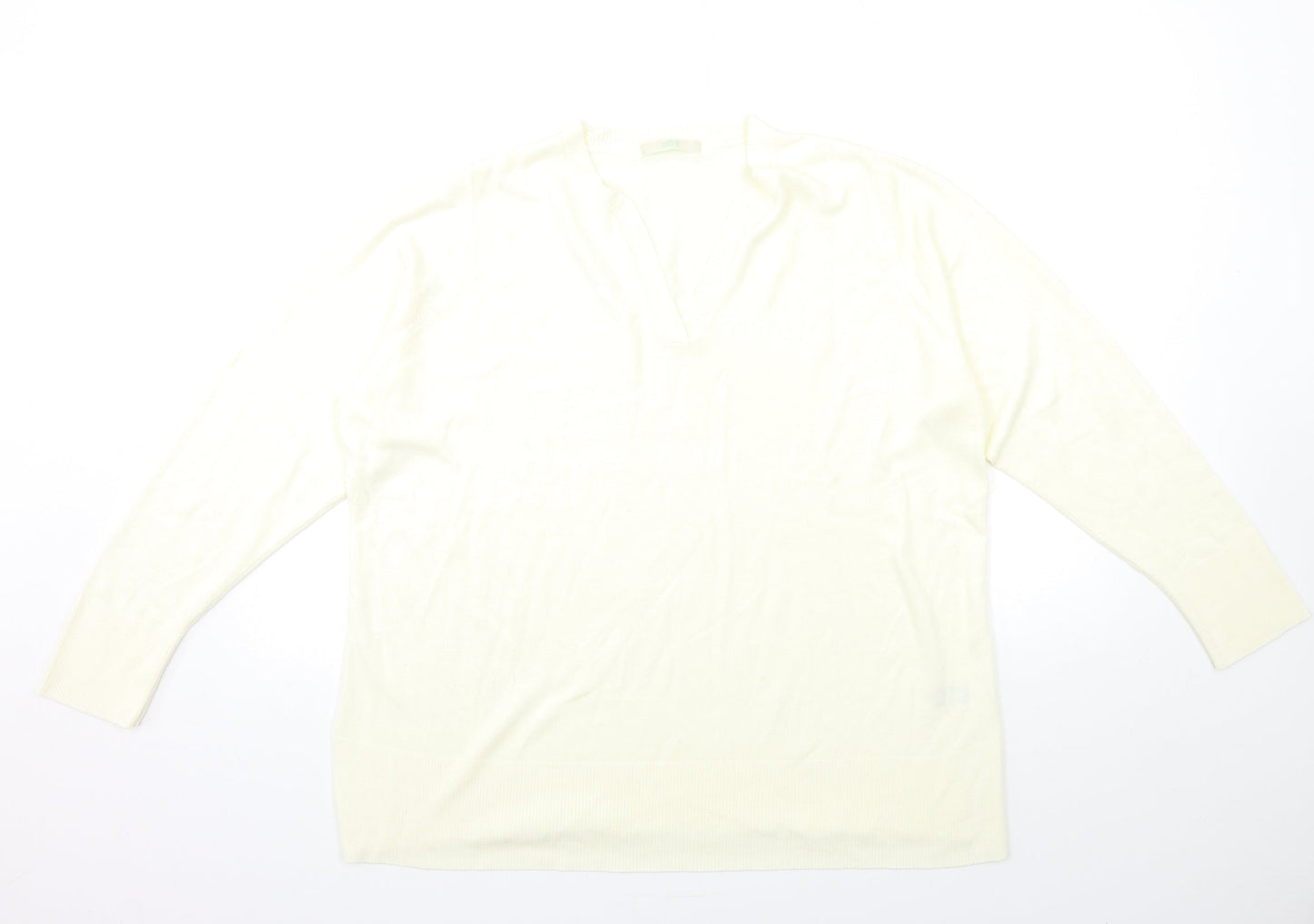 Womens UK Size 20 Marks and Spencer White Pullover Jumper