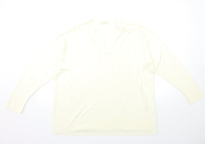 Womens UK Size 20 Marks and Spencer White Pullover Jumper