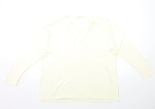 Womens UK Size 20 Marks and Spencer White Pullover Jumper
