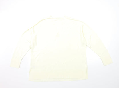 Womens UK Size 20 Marks and Spencer White Pullover Jumper