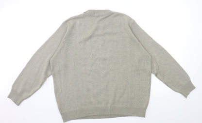 EWM Mens Grey  Knit Pullover Jumper Size L