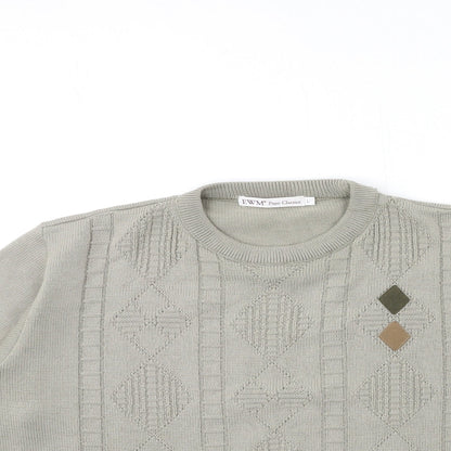 EWM Mens Grey  Knit Pullover Jumper Size L